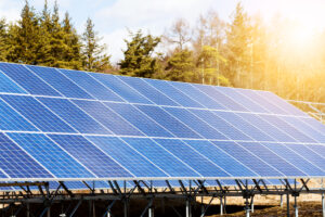 Solar panels plant in the countryside